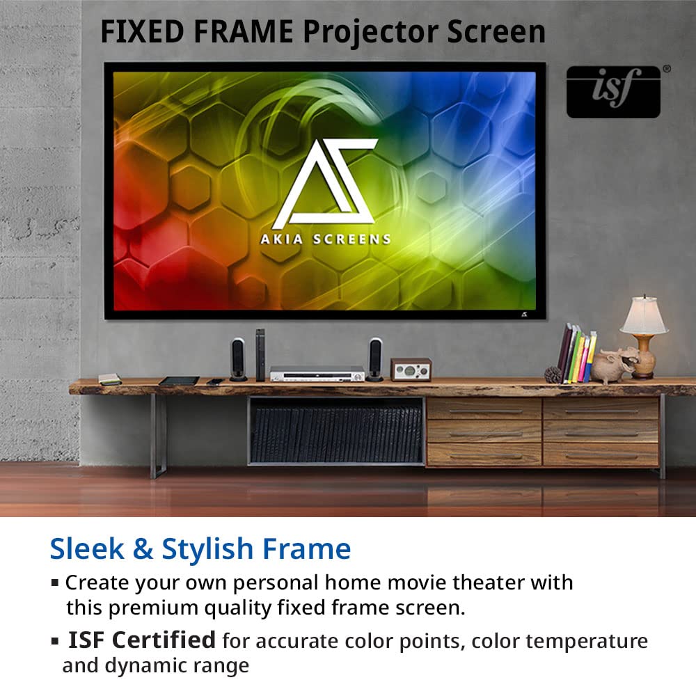 Akia Screens 135 INCH Projector Screen 16:9 Fixed Frame Projector Screen 8K / 4K Ultra HD 3D Screen Fixed Frame Series AK-FF110WH2