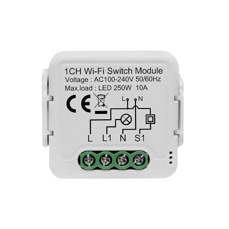 WiFi 1-Channel In-Wall Smart Switch Module | 250W Capacity