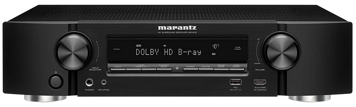 Marantz NR-1510 Slim 5.2-Channel 4K Ultra HD AV Receiver with HEOS Built-in
