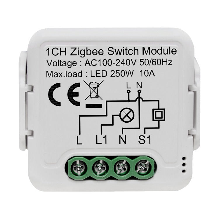 Zigbee 1-Channel In-Wall Smart Switch Module | 250W Max