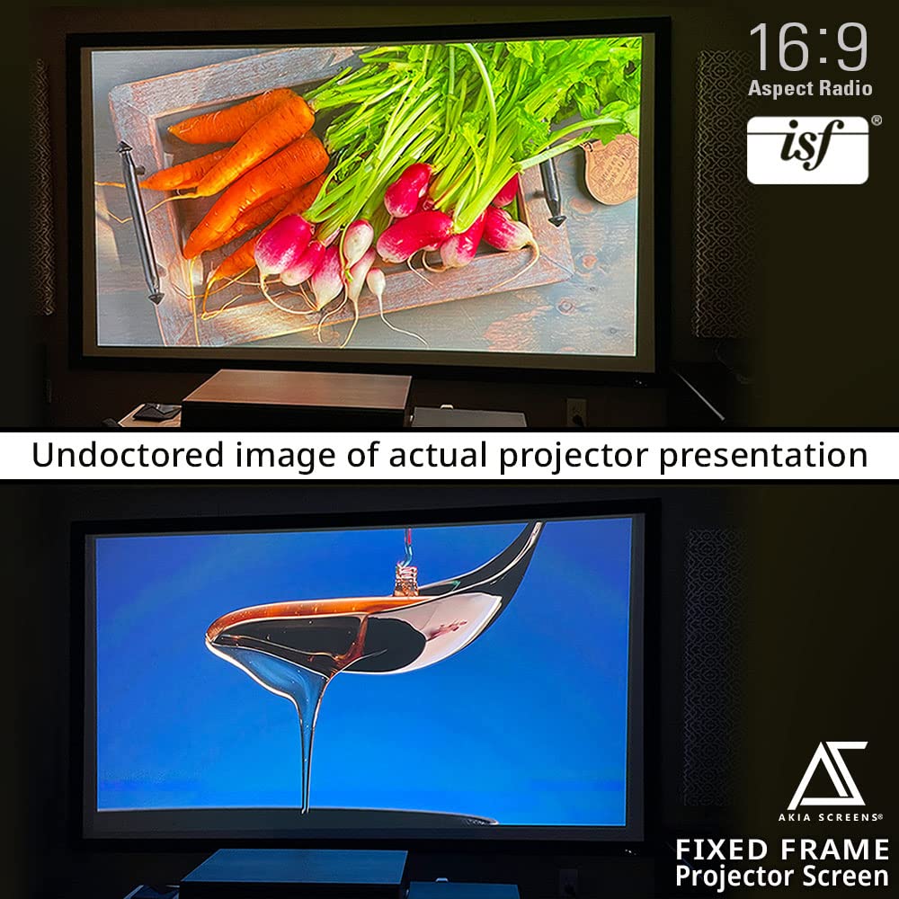 Akia Screens 110 INCH Projector Screen 16:9 Fixed Frame Projector Screen 8K / 4K Ultra HD 3D Screen Fixed Frame Series AK-FF110WH2