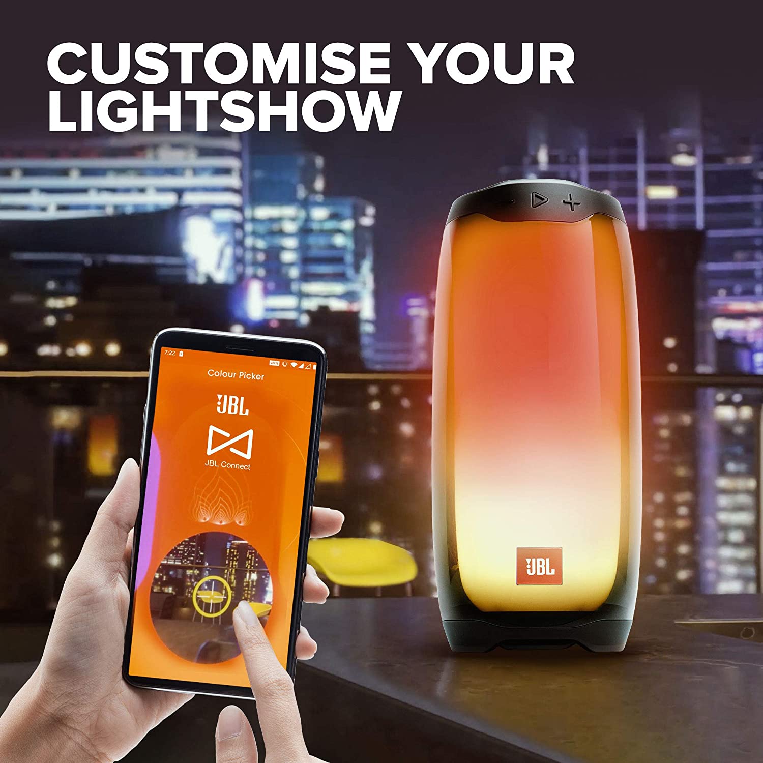 JBL Pulse 4 Portable Bluetooth Speaker with 360-Degree LED Lightshow