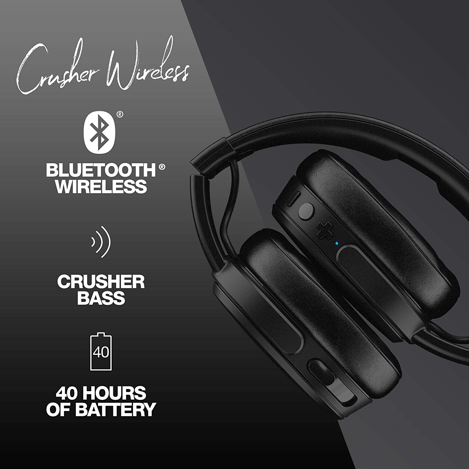 Skullcandy Crusher Over-Ear Bluetooth Headphones (Black)